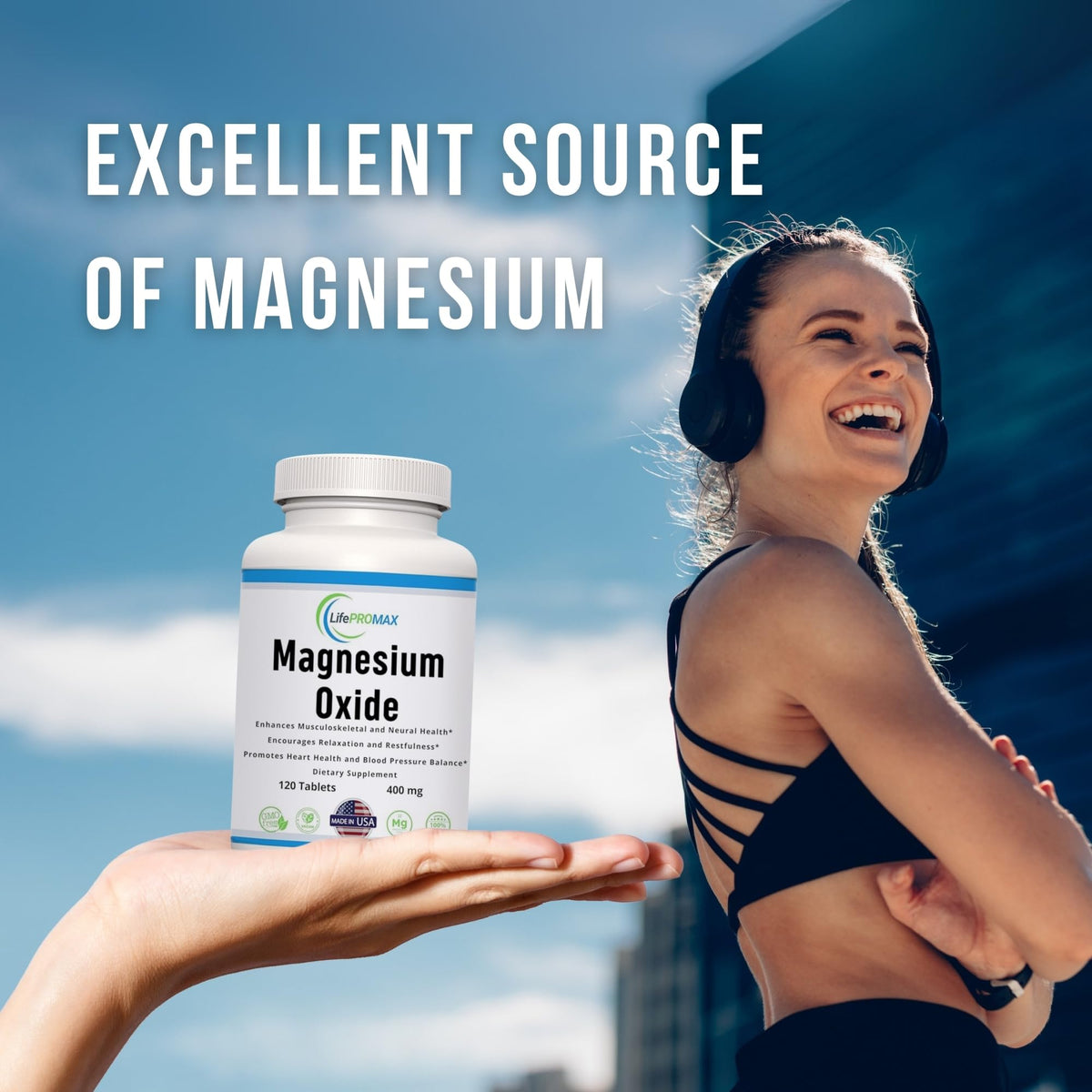 Magnesium 400mg [High Potency] Supplement – Magnesium Oxide for Immune Support, Muscle Recovery, Leg Cramps and Relaxation 120 Tablets - Maple Wellness Supplements