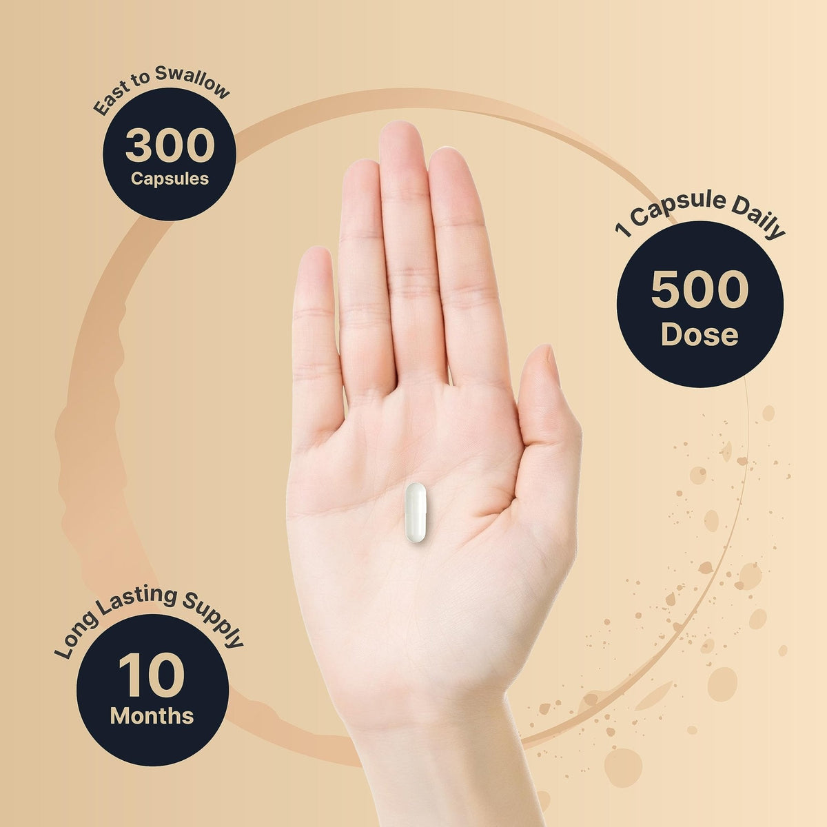 Magnesium Complex 500mg, 300 Capsules | 10-in-1 Magnesium Glycinate, Citrate, Malate & More | Chelated Form for Easy Absorption | Non-GMO - Maple Wellness Supplements