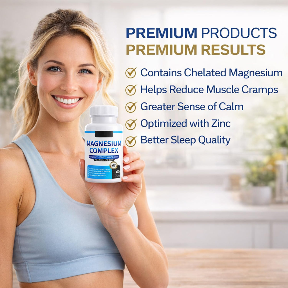 Magnesium Complex for Women & Men 1000mg — 7-in-1 Magnesium (Glycinate, Citrate & Malate) for Sleep Support, Stress Relief, Muscle Recovery — Vegan, 60 Capsules - Maple Wellness Supplements