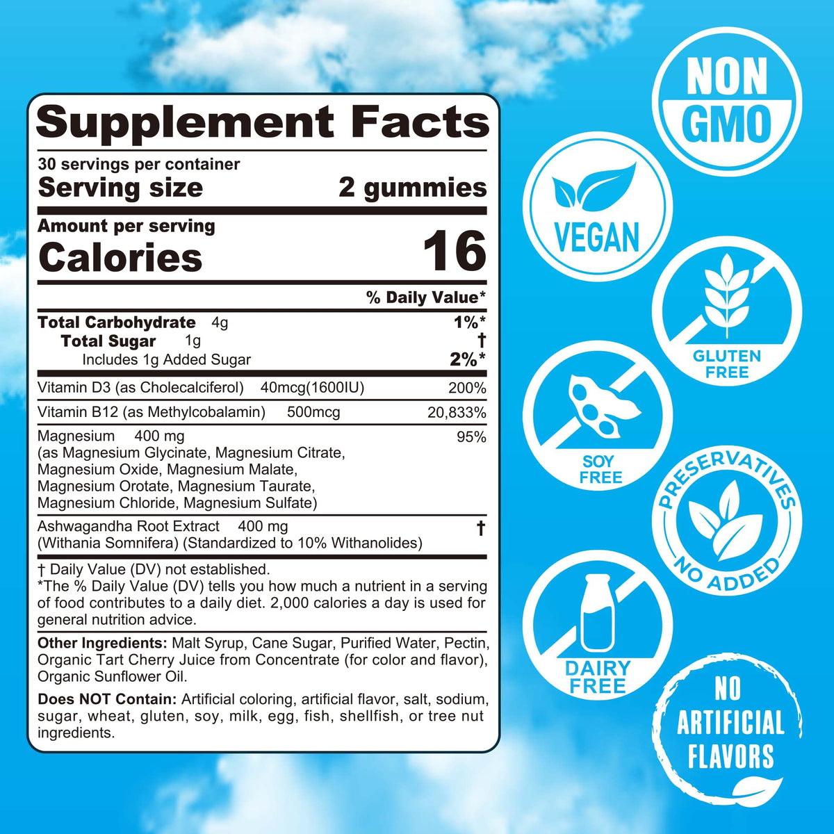 Magnesium Complex Gummies 400mg | as 8 Forms of Magnesium Glycinate, Malate, Citrate, Taurate, Oxide & More | w/Ashwagandha Extract, D3 & B12 Supports for Calm, Zzz - Maple Wellness Supplements