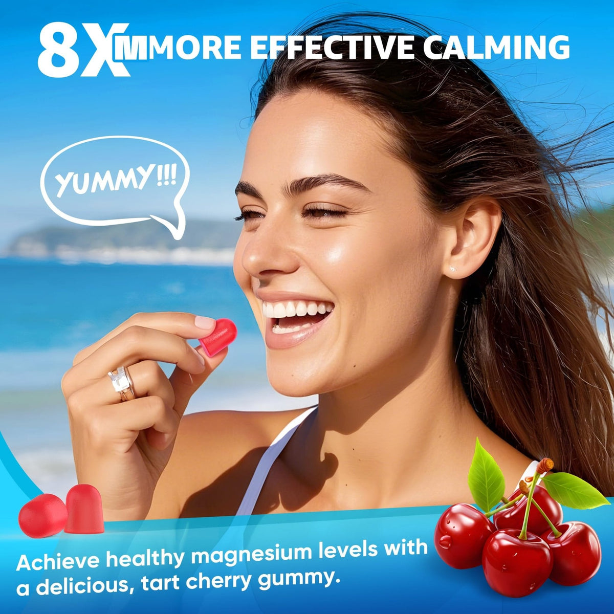 Magnesium Complex Gummies 400mg | as 8 Forms of Magnesium Glycinate, Malate, Citrate, Taurate, Oxide & More | w/Ashwagandha Extract, D3 & B12 Supports for Calm, Zzz, Mood, Muscle Cramp - Vegan 120Cts - Maple Wellness Supplements