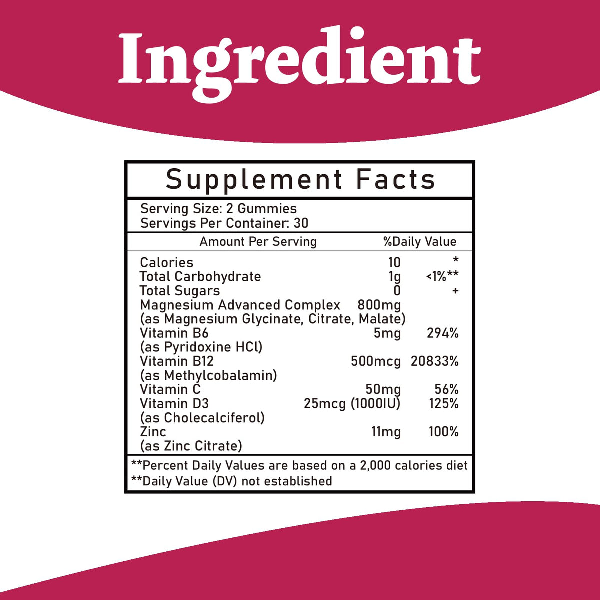 Magnesium Complex Gummies 800mg - 60 Counts Magnesium Glycinate&Citrate&Malate Gummy for Rest Muscle Function - Maple Wellness Supplements