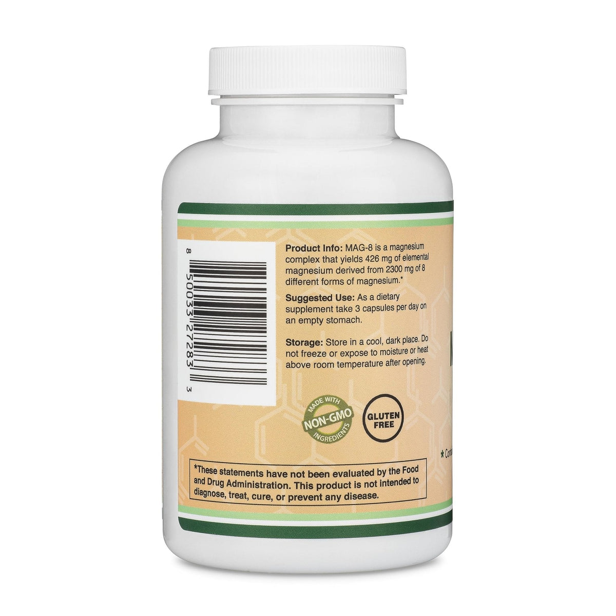 Magnesium Complex Supplement 180 Capsules (426mg Elemental Magnesium Provided by 2,300mg of Eight Different Forms of Magnesium) MAG-8 Provides 100% Daily Recommended Value of Magnesium by Double Wood - Maple Wellness Supplements