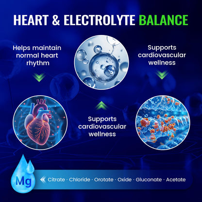 Magnesium Complex with 15 Types Magnesium Glycinate Citrate Malate Taurate Oxide Carbonate Chloride Orotate Magnesio Muscle, Heart, Relaxation & Nerves 120 Vegan Capsules, 60-Day Supply - Maple Wellness Supplements