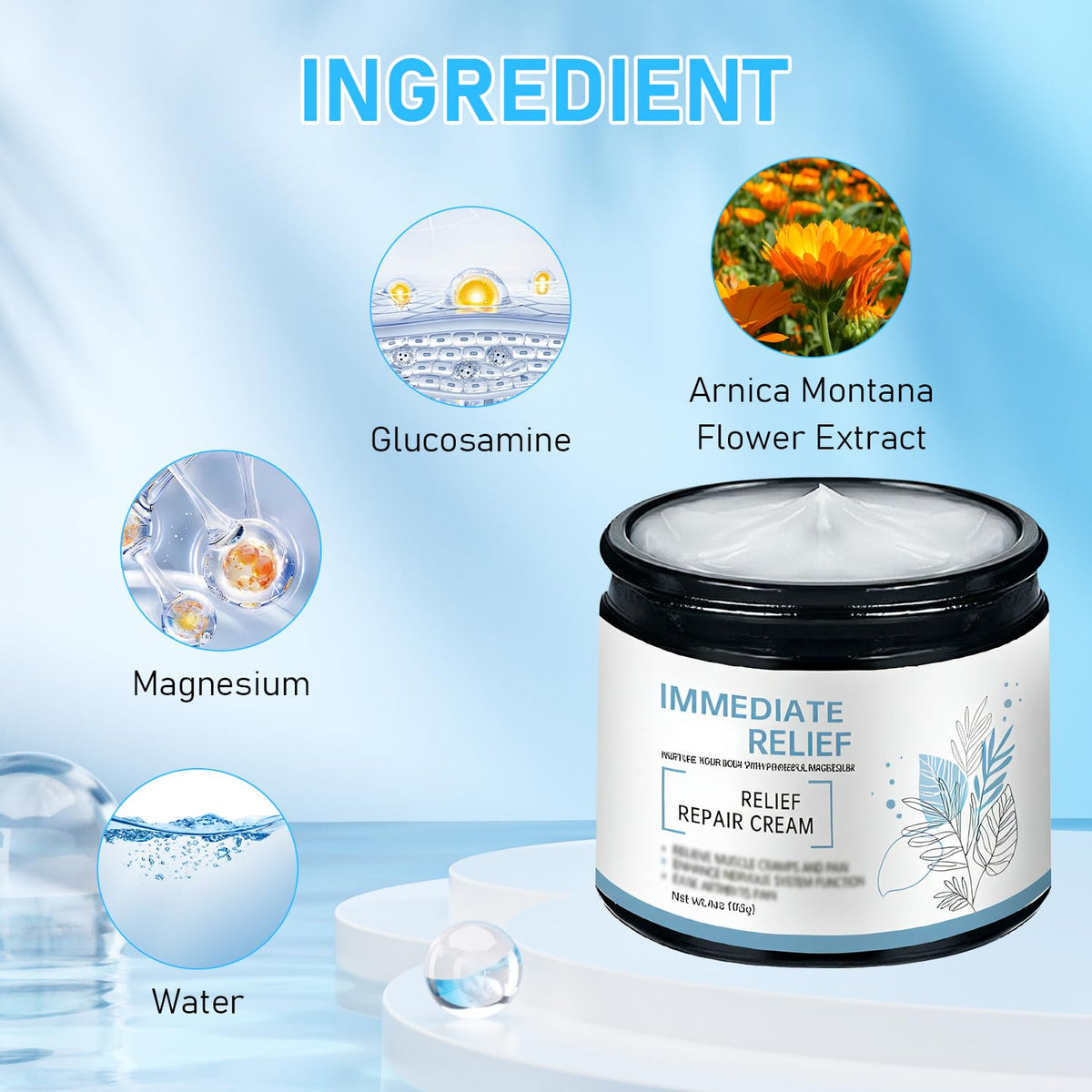 Magnesium Cream, 2025 New Upgraded Magnesium Gel for Back, Neck, Hands, Knees-50g (2 Bottle) - Maple Wellness Supplements