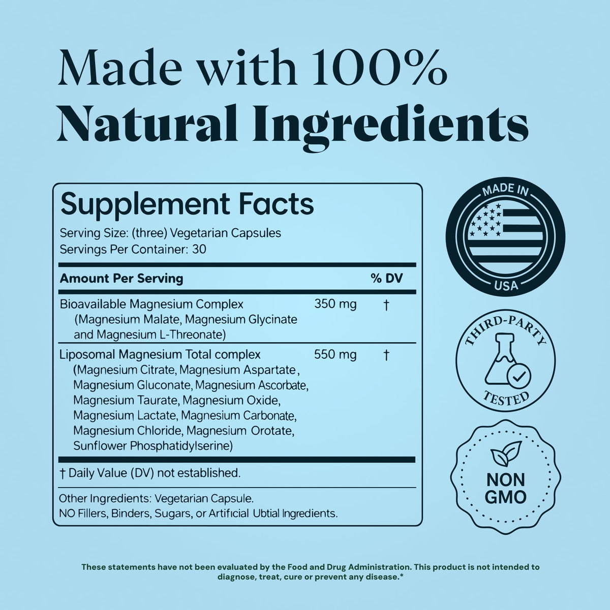 Magnesium Glycinate Complex Supplement, 900mg – 13-in-1 Magnesium L-Threonate, Citrate, Taurate & Malate for Women & Men – Liposomal Chelated Formula – Sleep, Muscle & Brain Support – 90 Capsules - Maple Wellness Supplements