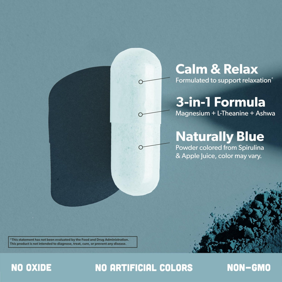 Magnesium Glycinate Complex Supplement - Chelated Magnesium Glycinate with Malate, Organic Ashwagandha, L-theanine & Blue Spirulina - High Absorption, Vegan, Non-GMO, 300mg, 90 Veggie Caps - Maple Wellness Supplements