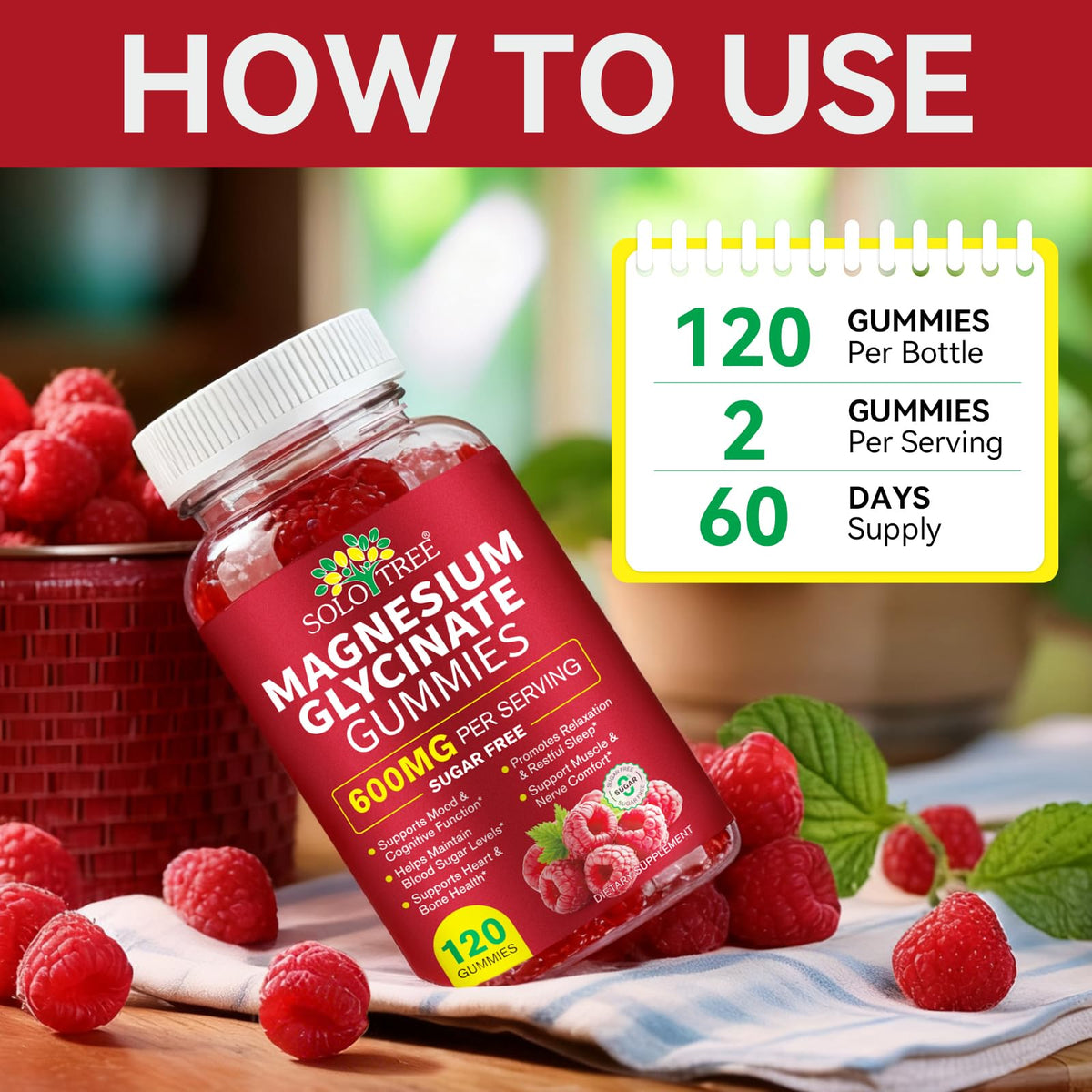 Magnesium Glycinate Gummies 600mg – Sugar-Free High Absorption Magnesium with L-Threonate, Supports Relaxation, Calm & Restful Sleep, - Maple Wellness Supplements