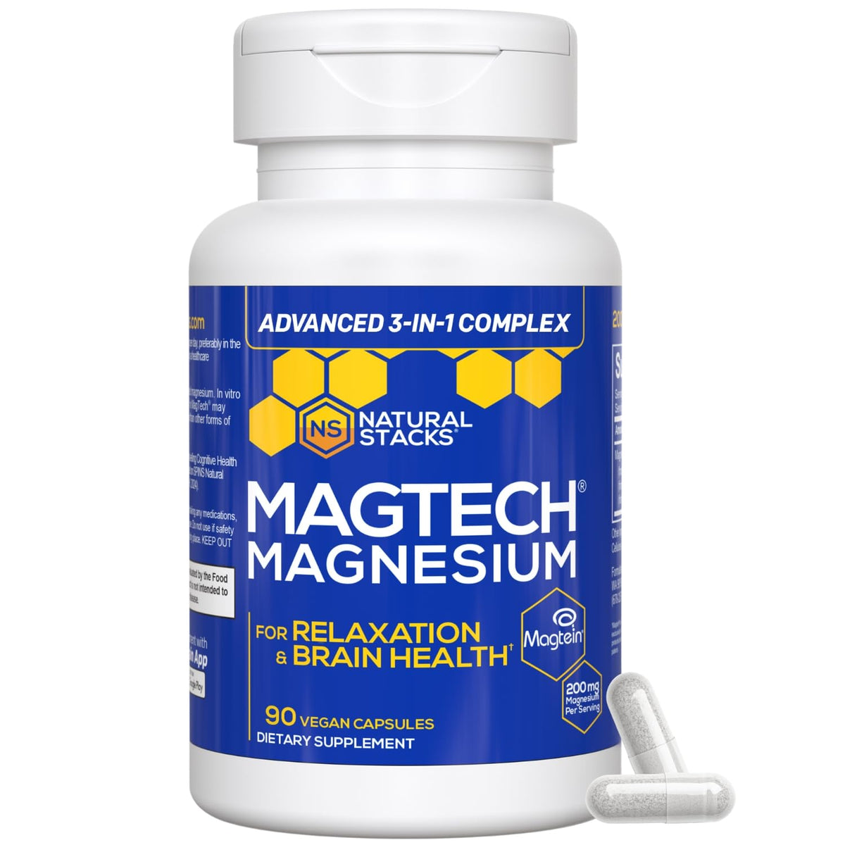 MagTech Magnesium Complex for Women & Men - 3 Forms of Magnesium: Glycinate, Magtein L-Threonate & Taurate - 200mg Chelated Complex - Maple Wellness Supplements