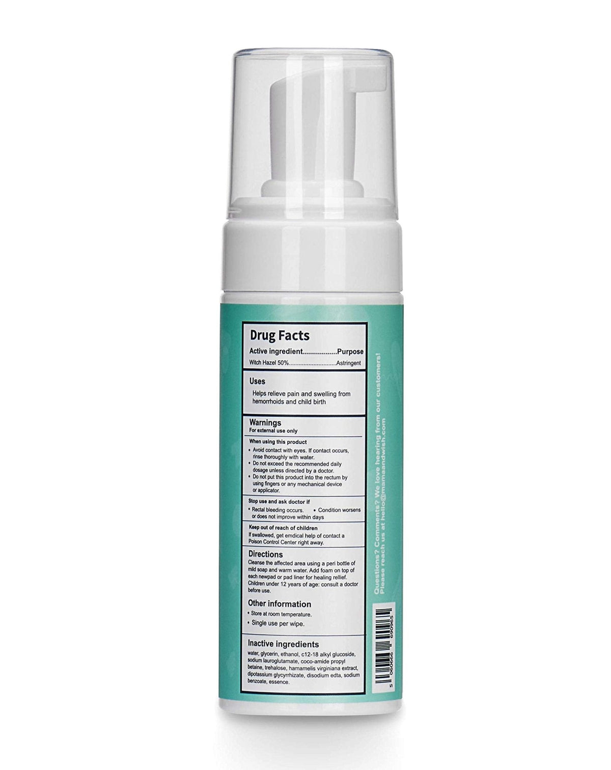 Mama & Wish Witch Hazel Perineal Healing Foam - Postpartum Essentials - Medicated Postpartum Spray for Perineal Relief - Postpartum Care and Recovery, Hemorrhoid Perineal Spray, After Birth Essentials - Maple Wellness Supplements