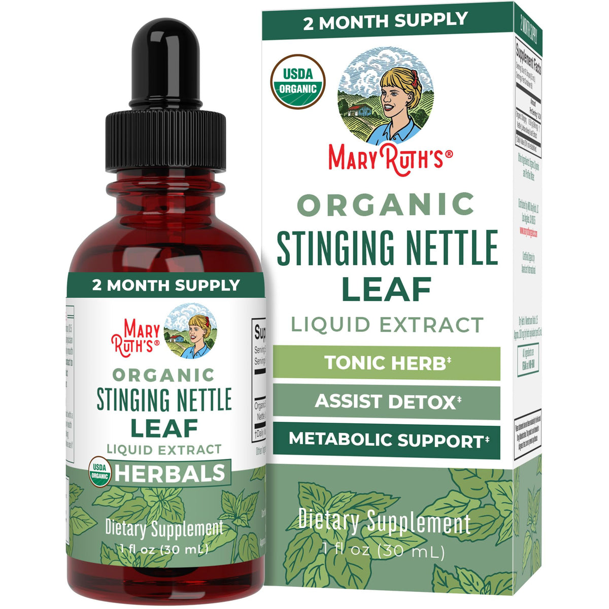 MaryRuth Organics Stinging Nettle Leaf Extract | Detox Supplement Herbal Drops | USDA Organic | Vegan | Non-GMO | Gluten Free | 1 Fluid Oz - Maple Wellness Supplements