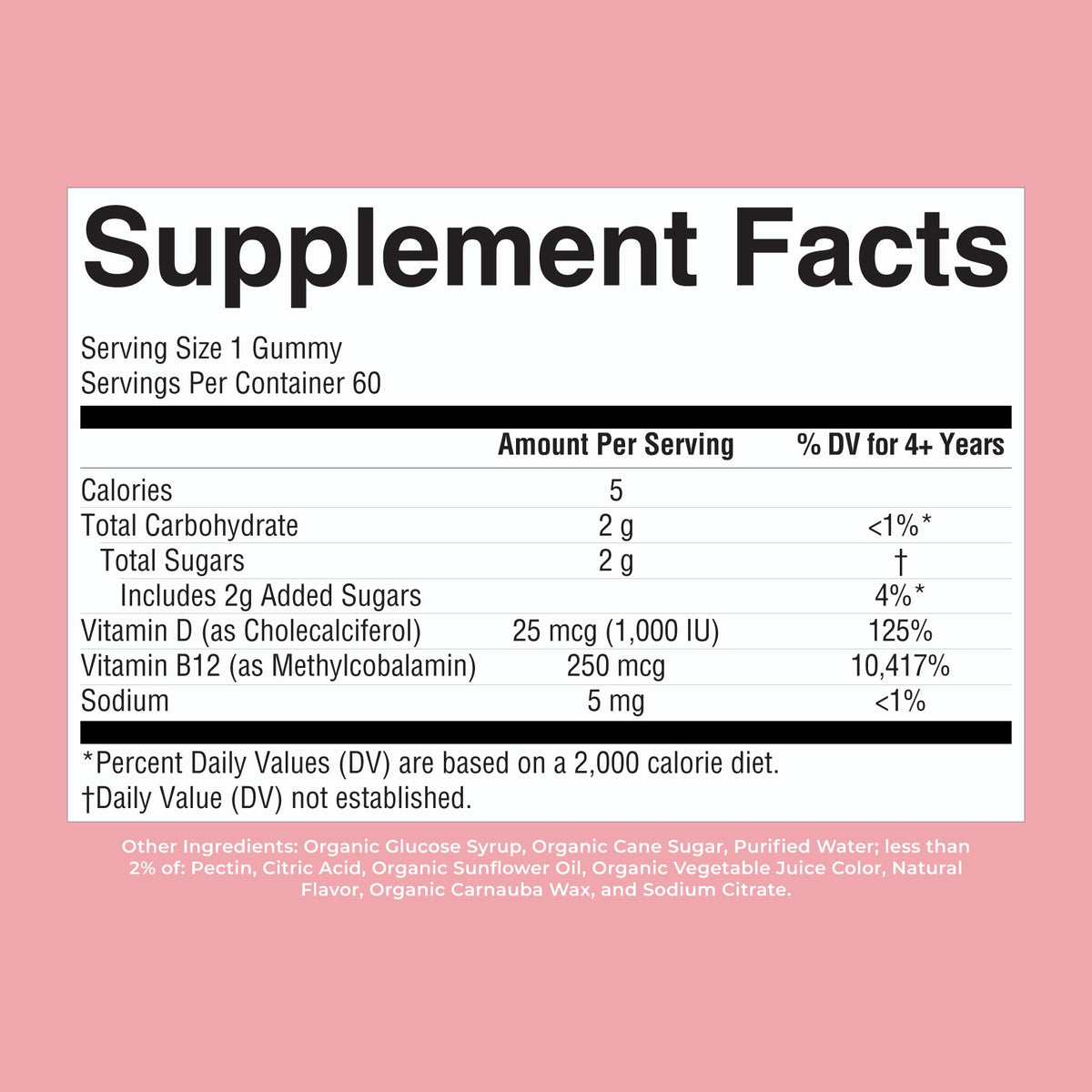 MARYRUTH'S Organic Vitamin D3 + B12 Gummies for Ages 4+ | Bone Health | Immune Support | Energy Metabolism | Cognitive Function | Vegan | Non-GMO - Maple Wellness Supplements