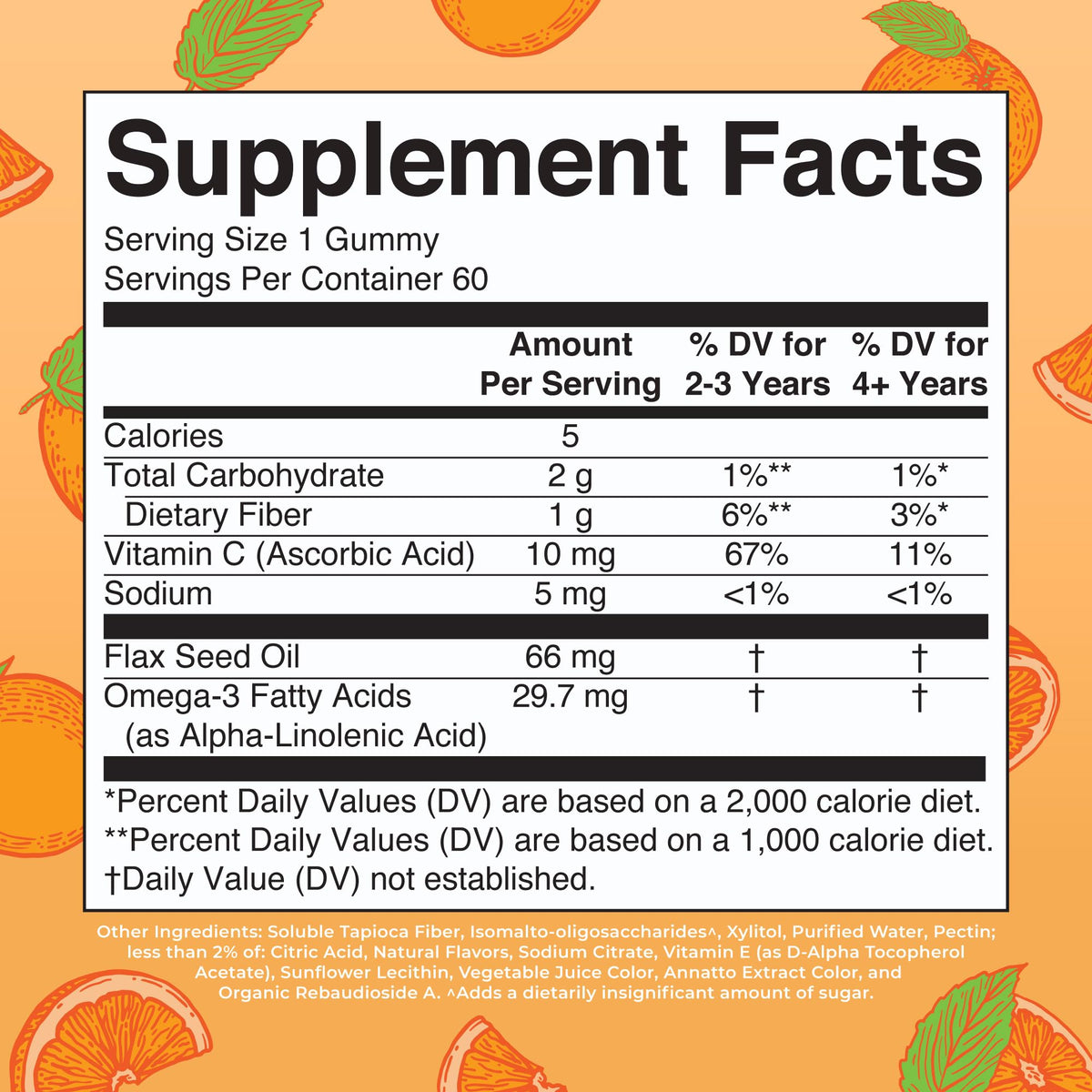 MARYRUTH'S Vegan Omega 3 Gummies for Kids 2+, 2 Month Supply, Sugar Free, Omega 3 Supplement with Vitamin C, Flaxseed Oil, Immune Support - Maple Wellness Supplements