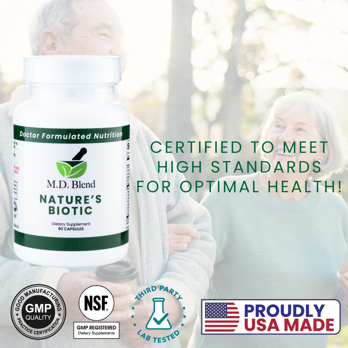 M.D. Blend Nature’s Biotic & Allergy Expert Bundle for Immune Support, Seasonal Allergy Relief, Respiratory Wellness, Quercetin and Bromelain, NAC Nettle Root Vitamins & Minerals Plant-Based Capsules - Maple Wellness Supplements