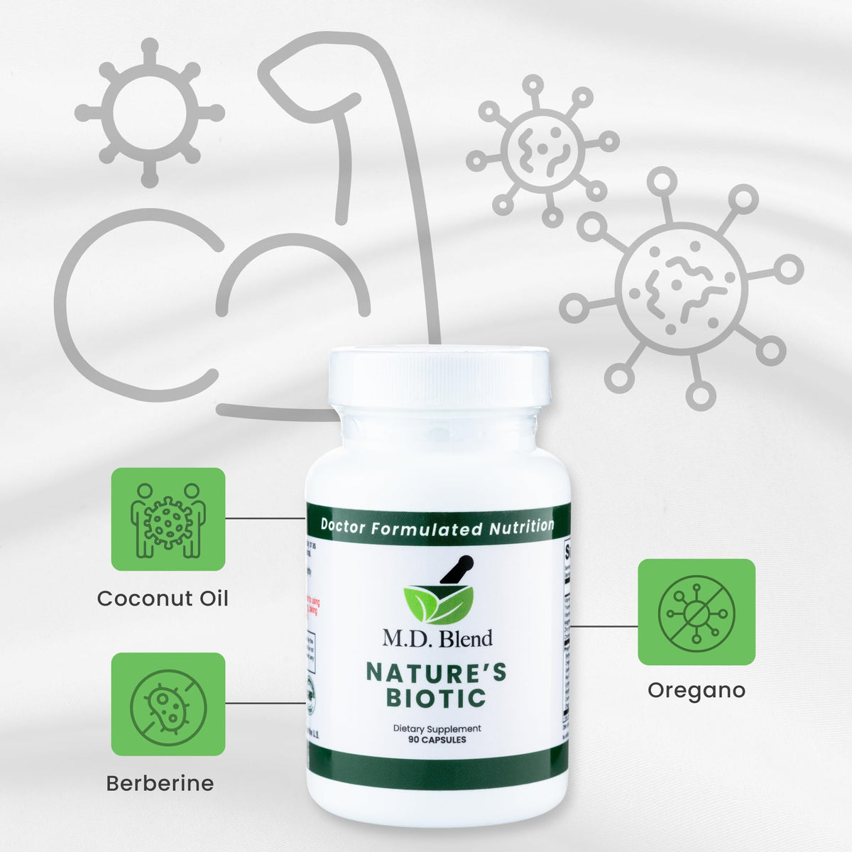 M.D. Blend Nature’s Biotic & Allergy Expert Bundle for Immune Support, Seasonal Allergy Relief, Respiratory Wellness, Quercetin and Bromelain, NAC Nettle Root Vitamins & Minerals Plant-Based Capsules - Maple Wellness Supplements