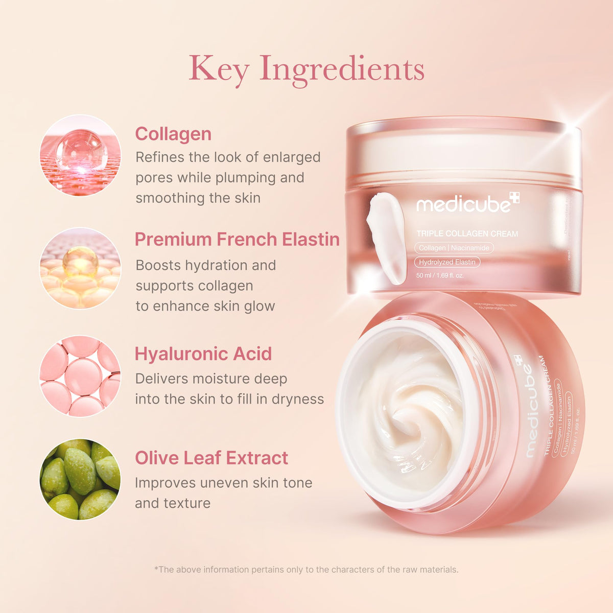 medicube Triple Collagen Cream - Hydrating & Firming Moisturizer with Hyaluronic Acid, Premium Elastin, Shea Butter - Maple Wellness Supplements