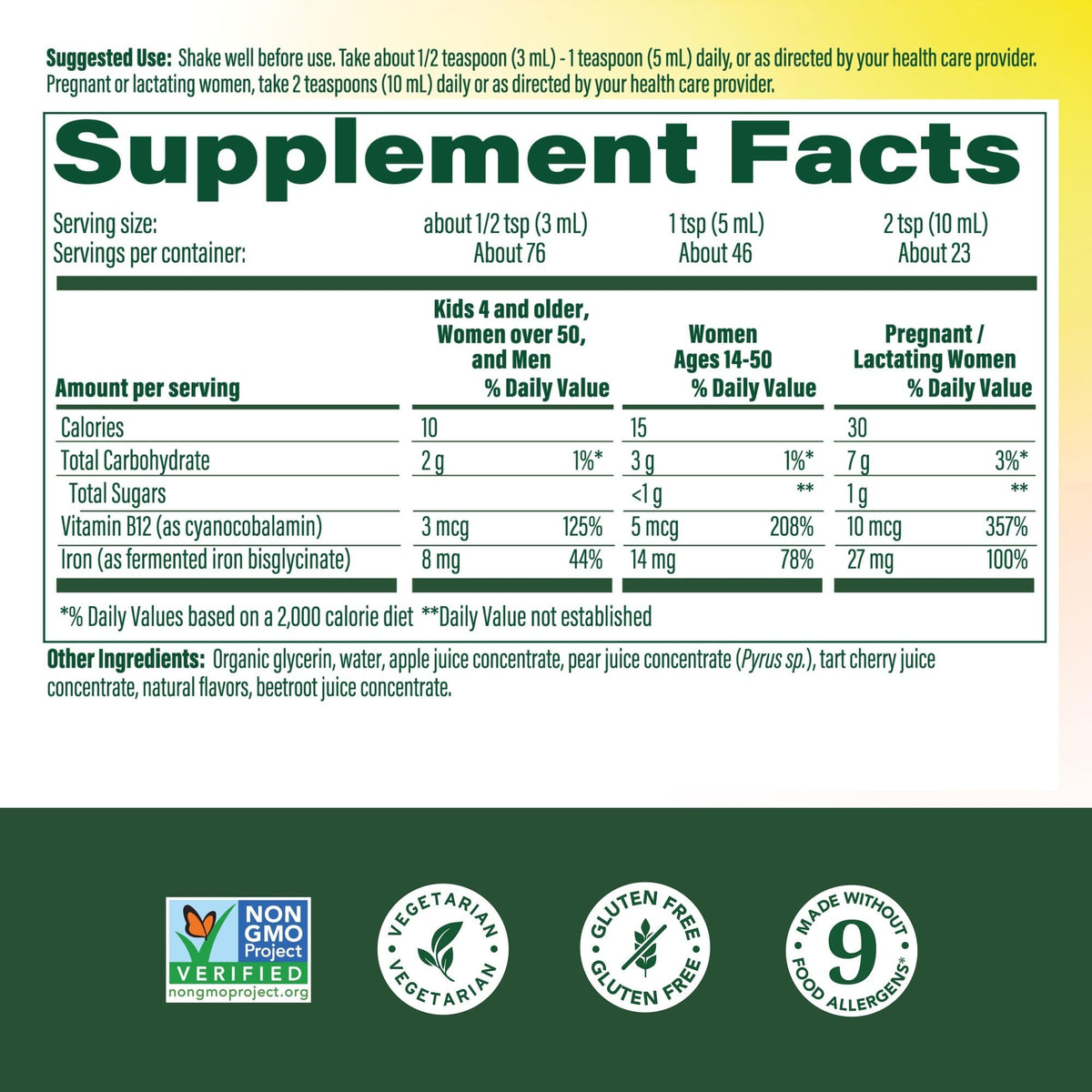 MegaFood Blood Builder Liquid Iron Supplement for Women, Men & Kids, Clinically Shown to Increase Iron Levels Without Constipation, - Maple Wellness Supplements