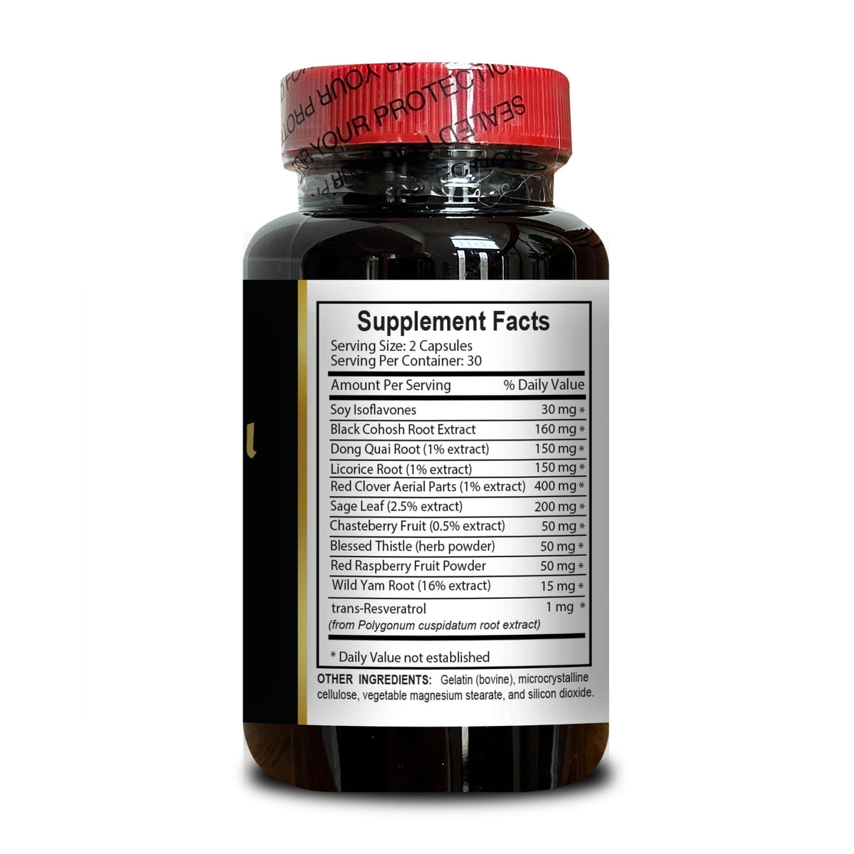 MENOPAUSE SUPPORT SUPPLEMENT - Perimenopause Supplements Women for Hot Flashes, Menopause Support, Supplement for Women Supports Hormone Balance with Black Cohosh - 1 Bottle 60 Capsules - Maple Wellness Supplements