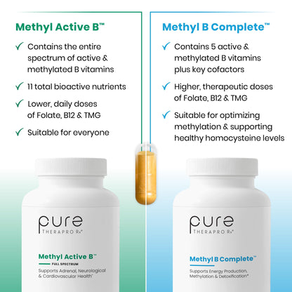Methylated B Complex Vitamins, Made in USA, 2 Month Supply, Methyl B Complete Quatrefolic 5-MTHF Folate, B12 Methylcobalamin, TMG Trimethylglycine - Maple Wellness Supplements