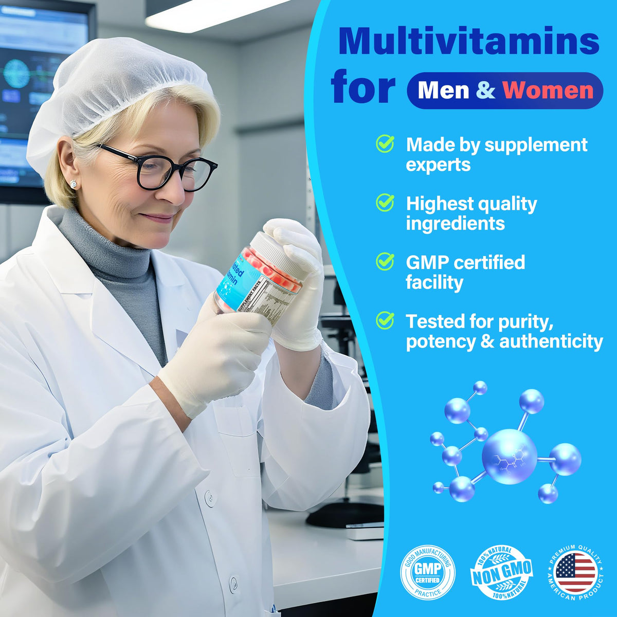 Methylated Multivitamin for Women & Men Gummies w/ Omega-3, Calcium, D3 K2, Methylfolate & B12, TMG, Daily Vitamins, Mag, CoQ10, Probiotic for 18 30 40 50 60 70+, Overall Health - Vegan, Sugar Free - Maple Wellness Supplements