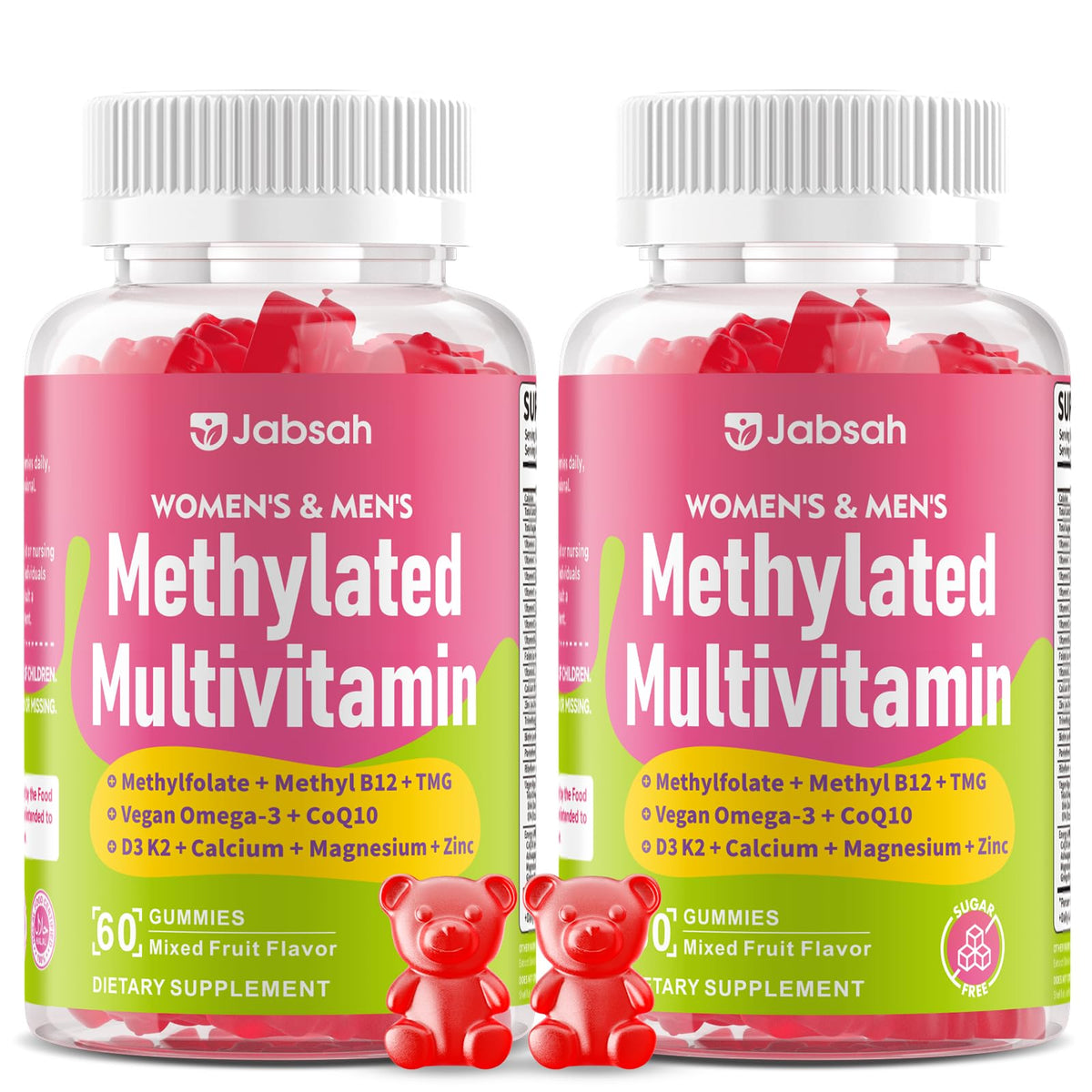 Methylated Vitamin B Complex Gummies for Women & Men, Multivitanins Gummy with Vitamin A, C ,E, Methylfolate & B12, TMG, Calcium, D3 K2 - Maple Wellness Supplements