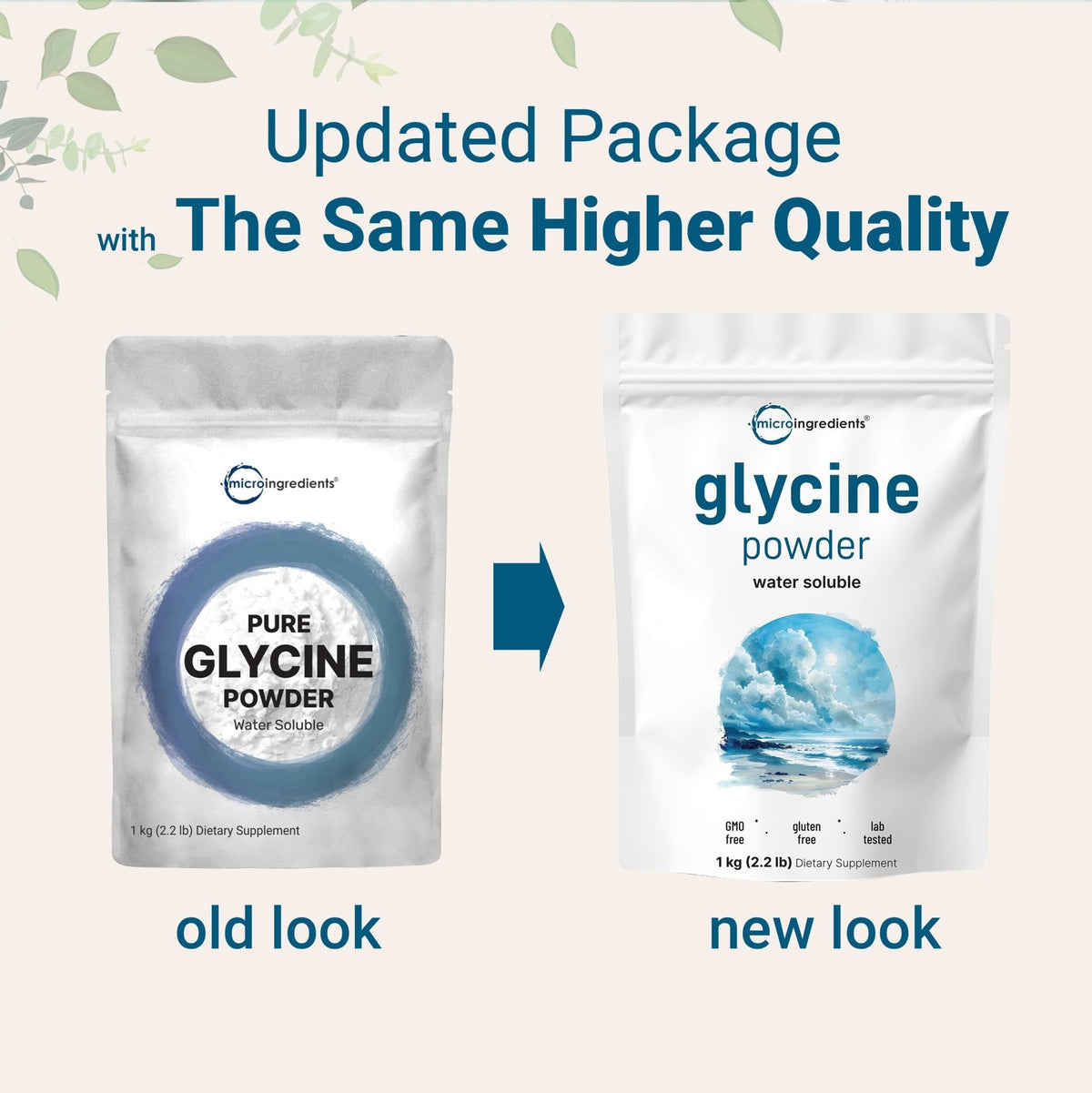 Micro Ingredients Glycine Powder, 1KG (2.2 Pounds), Glycine 1000mg Per Serving, Water Soluble and Products of USA - Maple Wellness Supplements