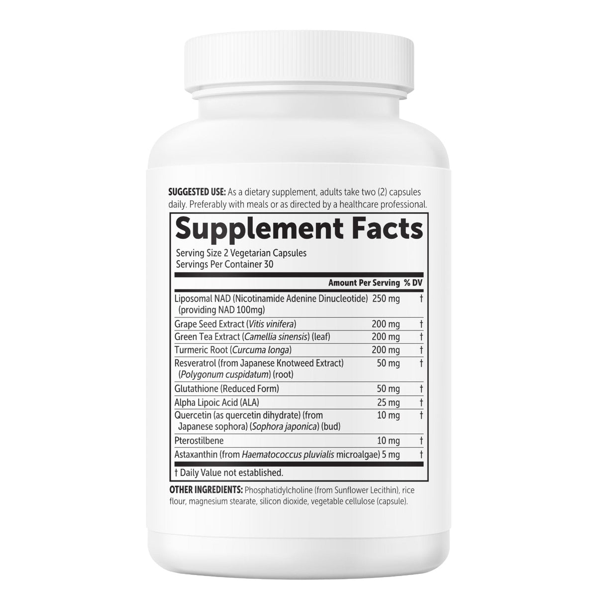 Micro Ingredients Liposomal NAD+ Ultimate Complex 1,000mg | 60 Veggie Capsules | NMN Pathway Formula | 10-in-1 with Resveratrol, Glutathione, & Astaxanthin - Maple Wellness Supplements