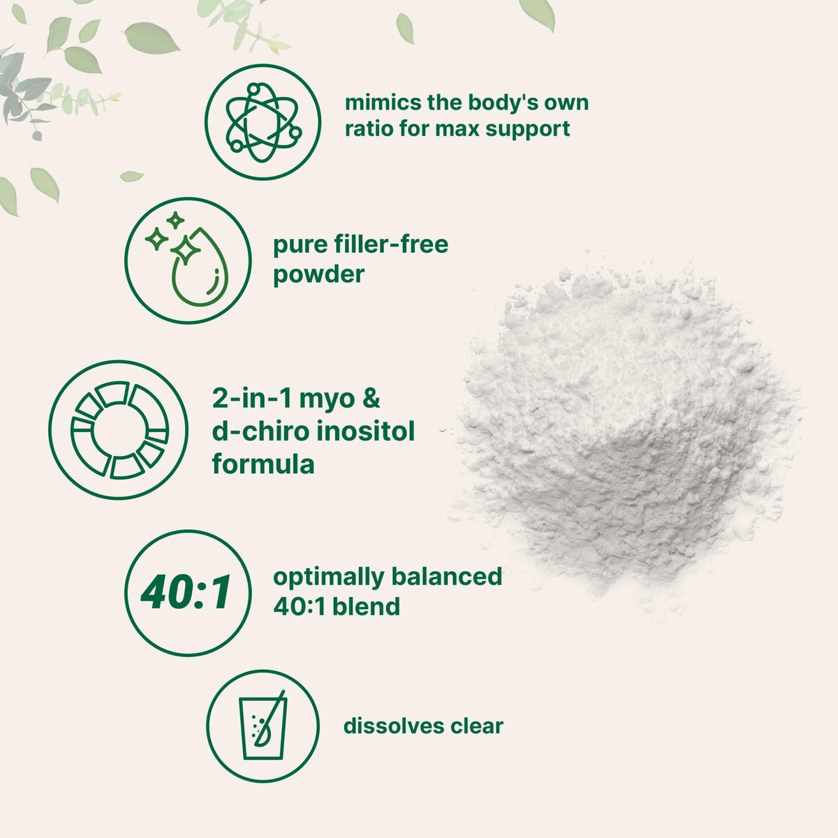 Micro Ingredients Myo-Inositol & D-Chiro Inositol Powder, 1lb (221 Servings) | 40:1 Ideal Ratio Inositol Supplement for Women | Supports Hormonal Balance - Maple Wellness Supplements