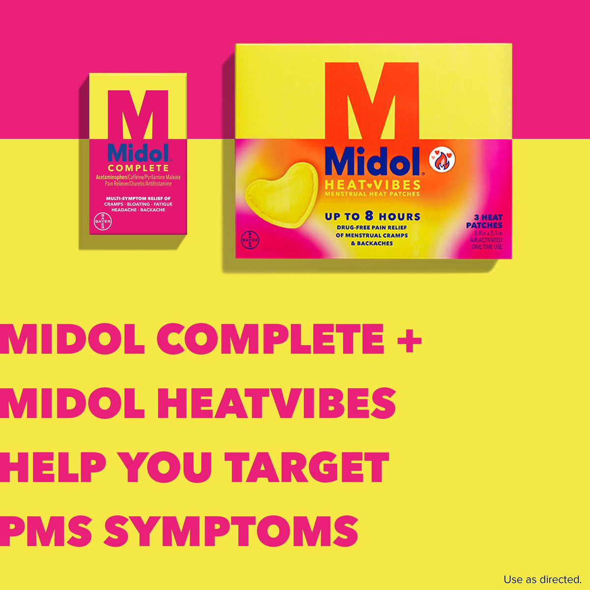 Midol Complete Menstrual Pain Relief Caplets, 40 Count - Provides Cramp, Headache, and Bloating Relief - Maple Wellness Supplements