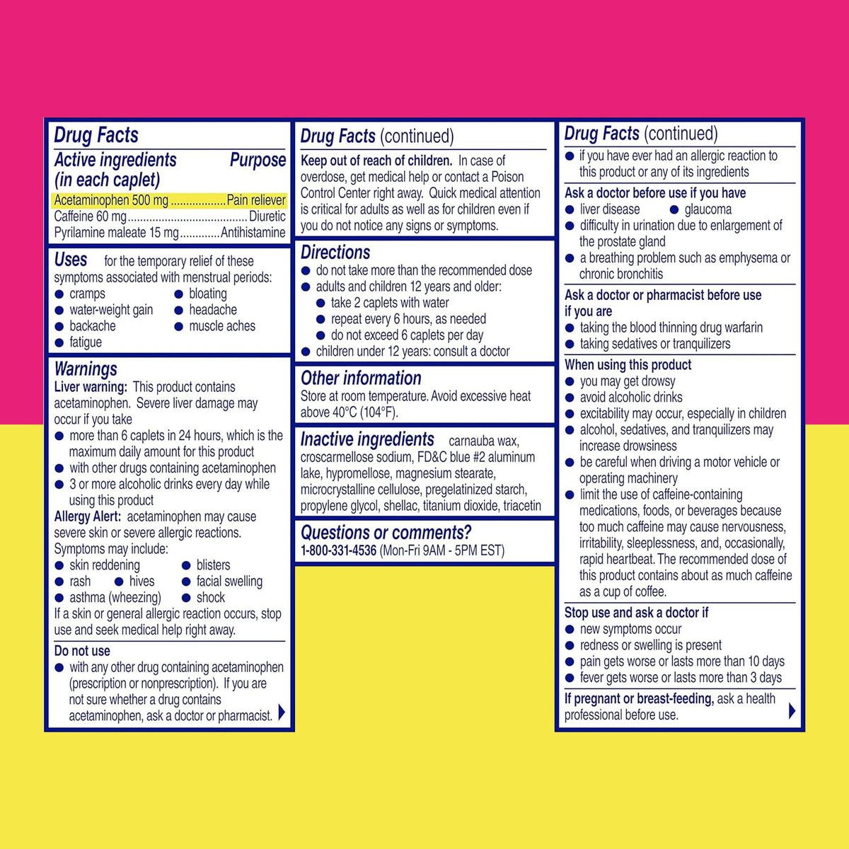 Midol Complete Menstrual Pain Relief Caplets, 40 Count - Provides Cramp, Headache, and Bloating Relief - Maple Wellness Supplements
