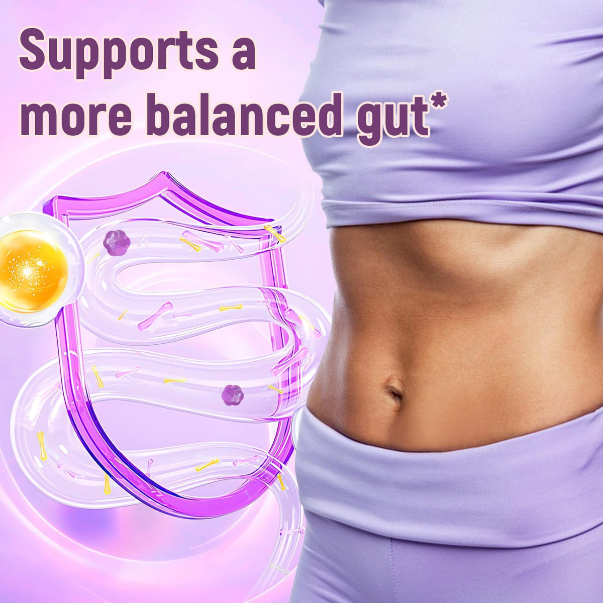 Migcopat 10G Fiber Gummies with 30 Billion CFU Probiotics, Grape Flavor, Bloating Support, Fiber Supplement with Vitamin C, - Maple Wellness Supplements