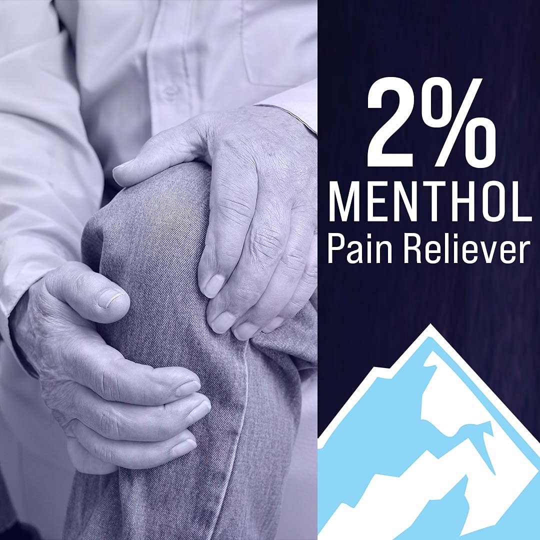 Mineral Ice Original Therapeutic Menthol Pain Relief Gel. Greaseless with "Deepcold" Pain Reliever. Provides Cooling & Penetrating Relief for Arthritis, Simple Backache, Strains & Sprains (8 Ounce) - Maple Wellness Supplements