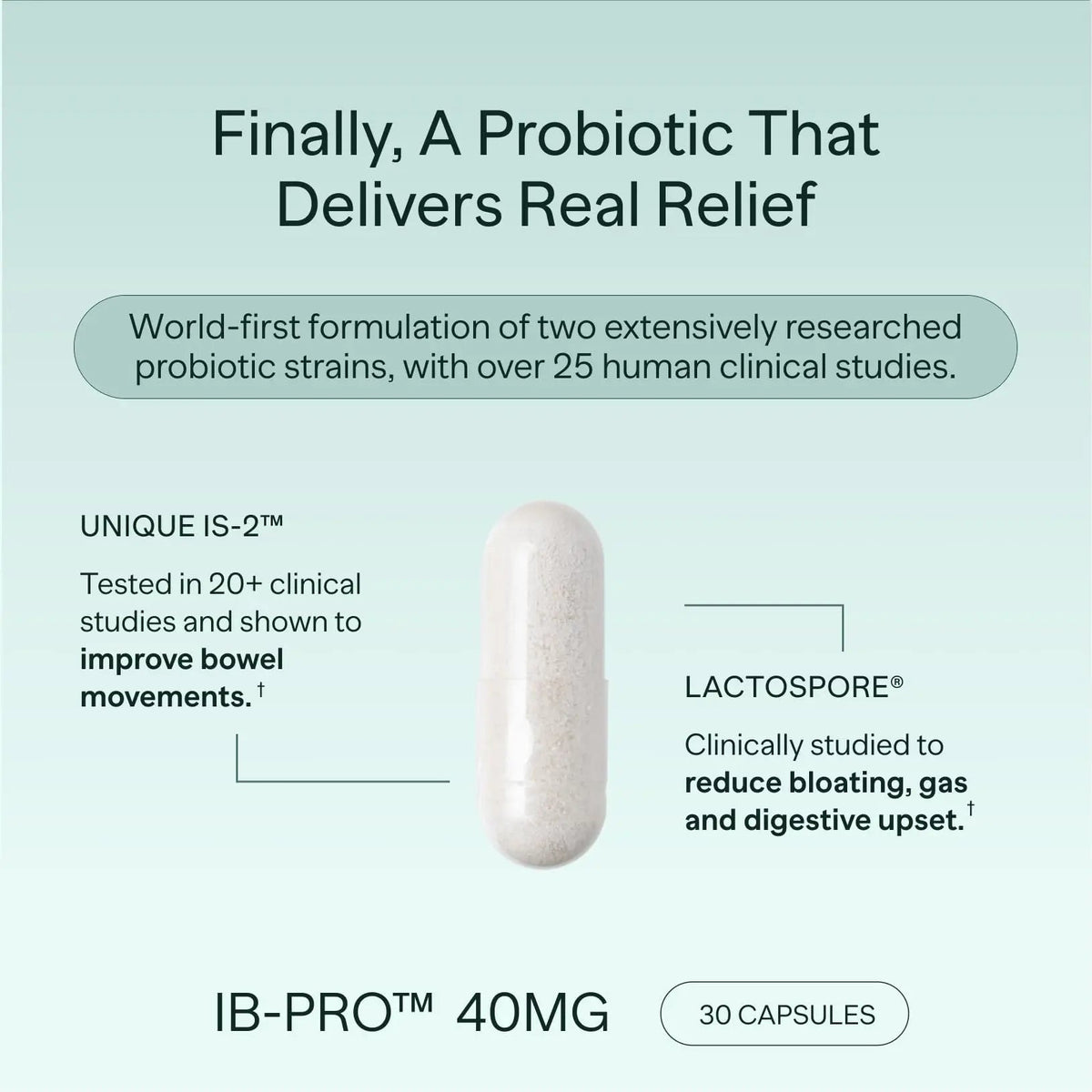 MIOME IB-PRO Bacillus Coagulans Probiotic - 2-1 Lactospore & Unique is-2 for Occasional Constipation, Bloating & Digestive Upset - 3rd Party Verified - 30 Capsules - Maple Wellness Supplements