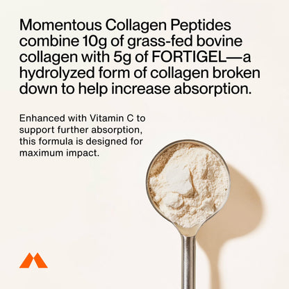 Momentous Grass-Fed Collagen Peptides Powder - Collagen Protein Powder with Fortigel & Vitamin C for Hair, Skin, Nails, & Joint Health Support - NSF Certified for Sport - Packaging May Vary - Maple Wellness Supplements