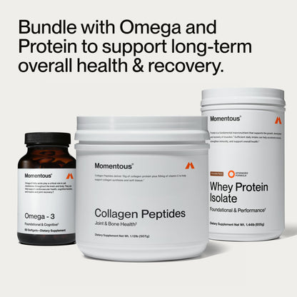 Momentous Grass-Fed Collagen Peptides Powder - Collagen Protein Powder with Fortigel & Vitamin C for Hair, Skin, Nails, & Joint Health Support - NSF Certified for Sport - Packaging May Vary - Maple Wellness Supplements