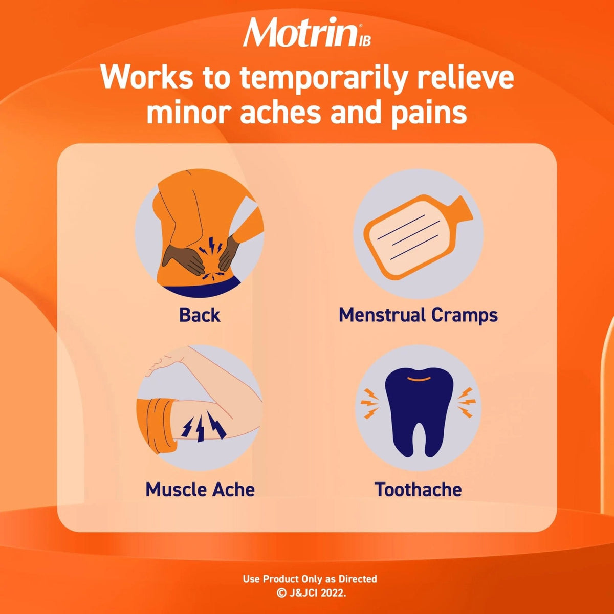 Motrin IB, Ibuprofen 200mg Tablets, NSAID Pain & Fever Reliever for Headache, Backache, Muscular Aches, Arthritis Pain Reliever, 50 Travel Packets of 2, 100 ct - Maple Wellness Supplements