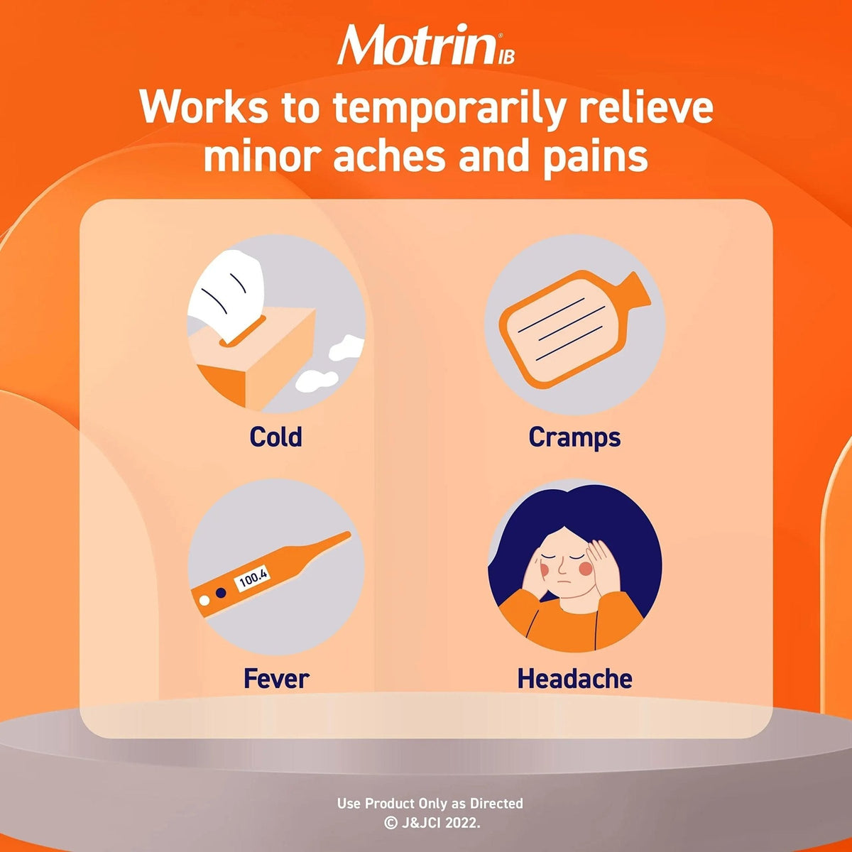 Motrin IB Liquid Gels with 200mg Ibuprofen per Caplet, Pain Reliever & Fever Reducer for Adults, Relief from Minor Arthritis Pain, Muscle Aches, Headache, Menstrual Cramps & Backache, 120 ct - Maple Wellness Supplements