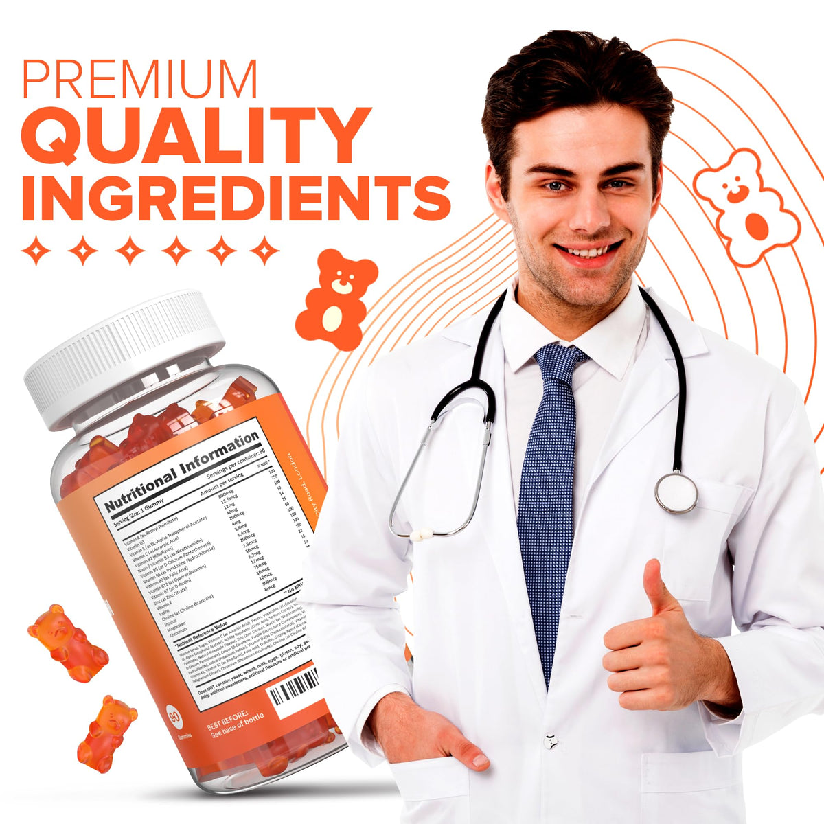 Multivitamin Gummies for Women & Men - 3 Months Supply - 18 Multivitamins & Minerals - Maple Wellness Supplements