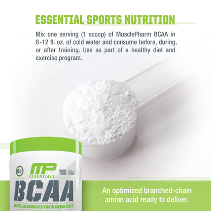 MusclePharm Essentials BCAA Powder, Pre & Post Workout Recovery Drink, Supports - Maple Wellness Supplements