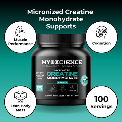 MYOXCIENCE Micronized Creatine | Supports Muscle Performance, Lean Body Mass, & Cognition | 100 Servings - Maple Wellness Supplements
