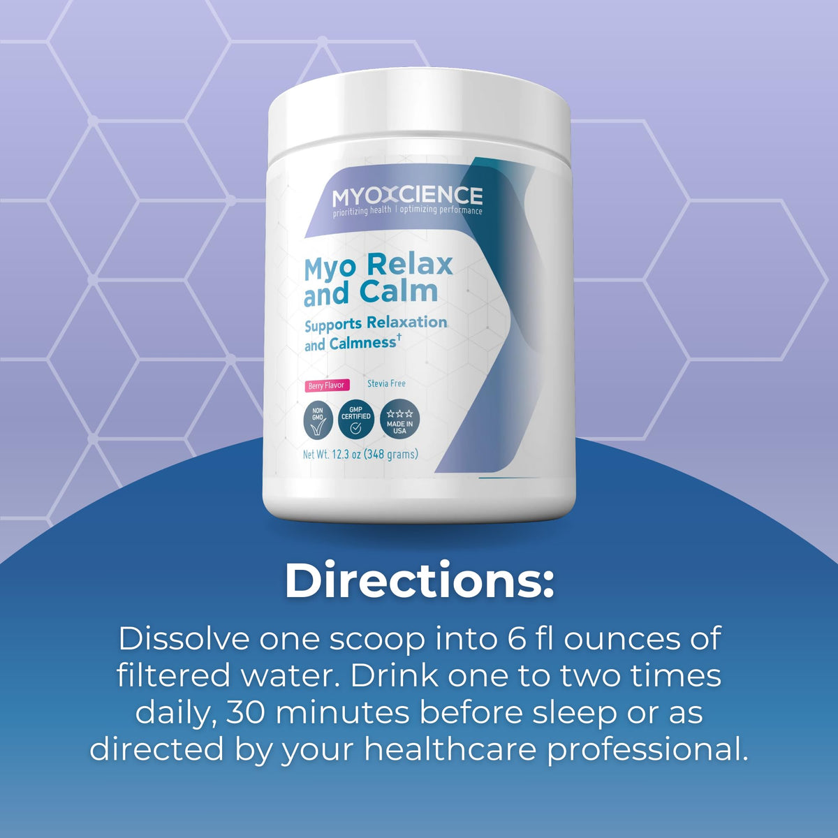 MYOXCIENCE Myo Relax & Calm | Myo-Inositol, L-Theanine, Taurine, Magnesium & GABA | Supports Sleep, Neurotransmitter & Hormone Support (Berry Flavor) (60 Servings) - Maple Wellness Supplements
