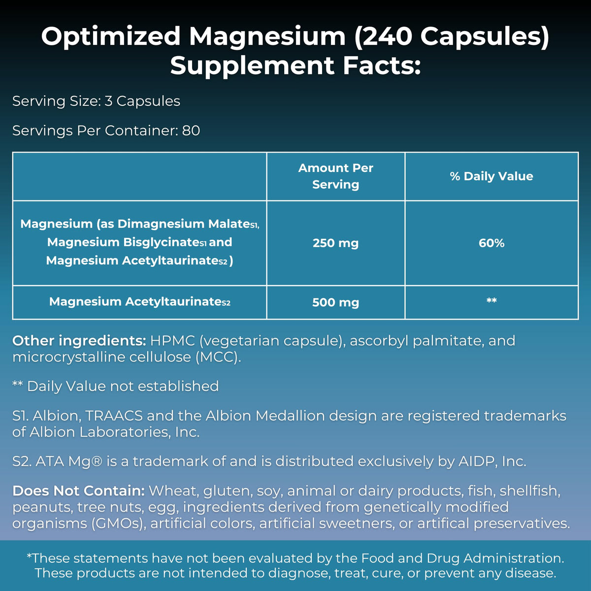MYOXCIENCE Optimized Magnesium Glycinate + Magnesium Taurate (as ATAmag®) for High Brain Bioavailability to Support Stress Relief and Sleep | 80 Servings - Maple Wellness Supplements