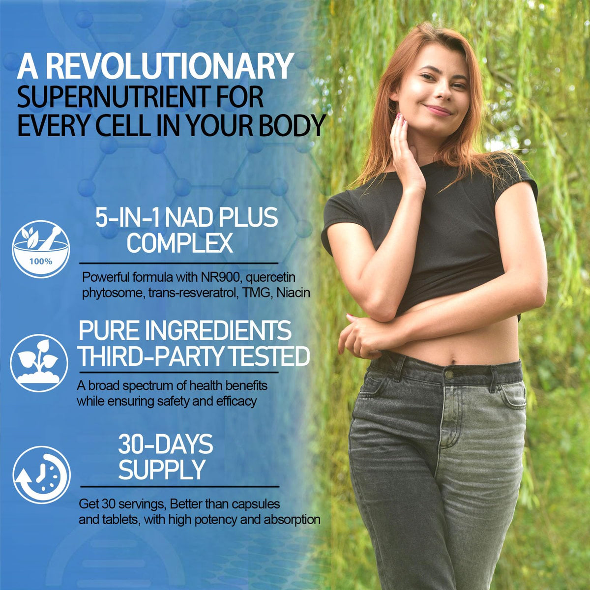 NAD Supplement, Liposomal NAD Nicotinamide Riboside Resveratrol 900mg Quercetion, TMG, Vitamin B3, High Potency NAD Plus Liquid Supplement for Cell Regenerator, Longevity, Energy, Anti-Aging, Focus - Maple Wellness Supplements