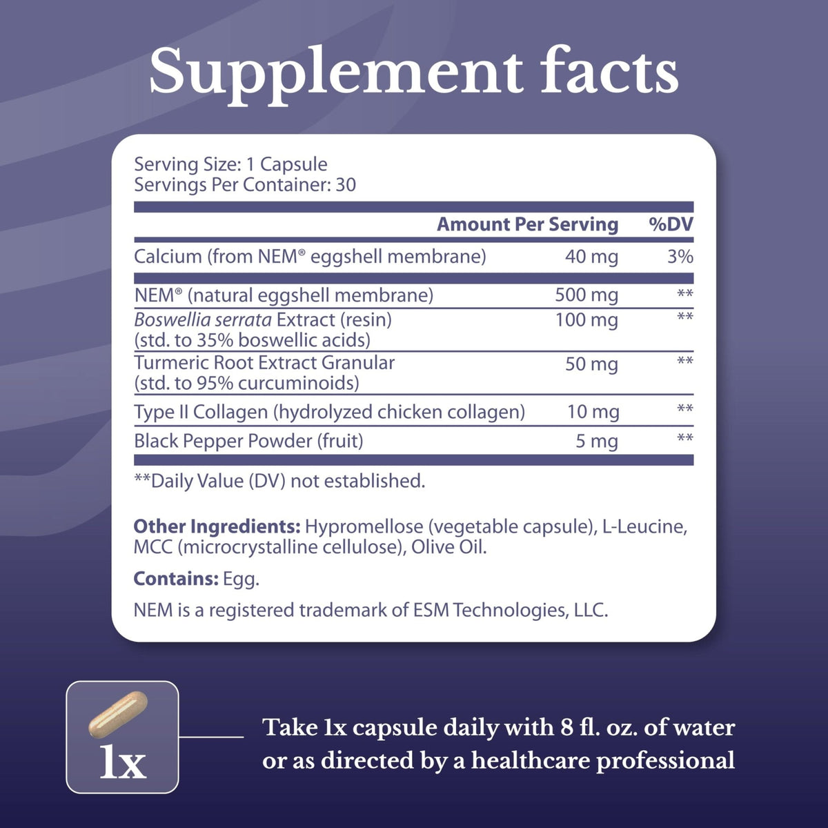 NATION HEALTH MD Joint Complex - Joint & Cartilage Health - Joint Support Supplement with Calcium, NEM Eggshell Membrane, Boswellia Serrata - Knee Supplements for Men & Women, 60 Capsules - Maple Wellness Supplements