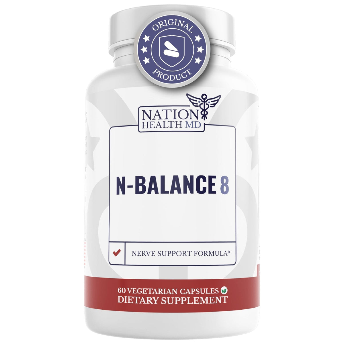 NATION HEALTH MD N-Balance 8 - Nerve Support Formula - Nerve Support Supplement with Alpha Lipoic Acid, Benfotiamine and ALA - Nerve Health Supplements for Men & Women, 120 Capsules - Maple Wellness Supplements