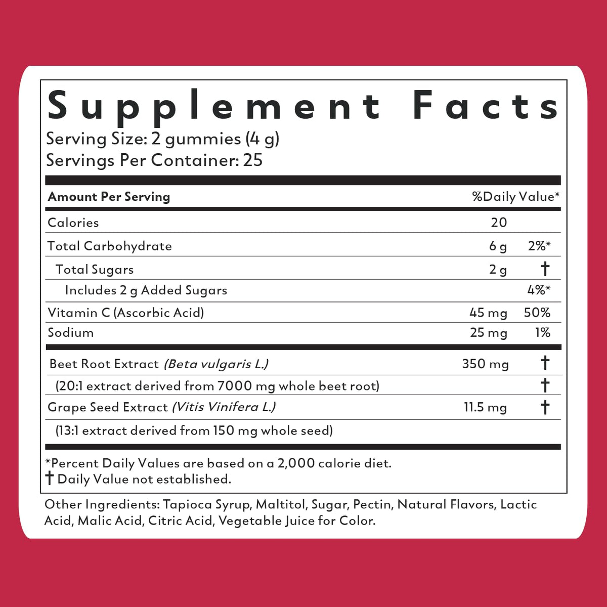 Natrava Beets+ Gummies - Premium Beet Root Powder, Grape Seed Extract and Vitamin C - Supports Healthy Blood Pressure and Heart Health - Low Sugar Nitric Oxide and Circulation Supplement - 50 Gummies - Maple Wellness Supplements