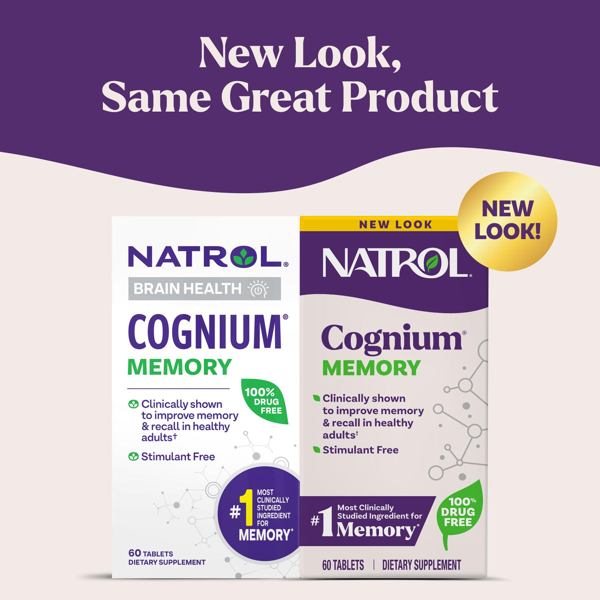 Natrol Cognium Memory, Brain Health Supplements for Adults, Brain Memory Supplements, Enhances Mental Agility in Healthy Adults, - Maple Wellness Supplements