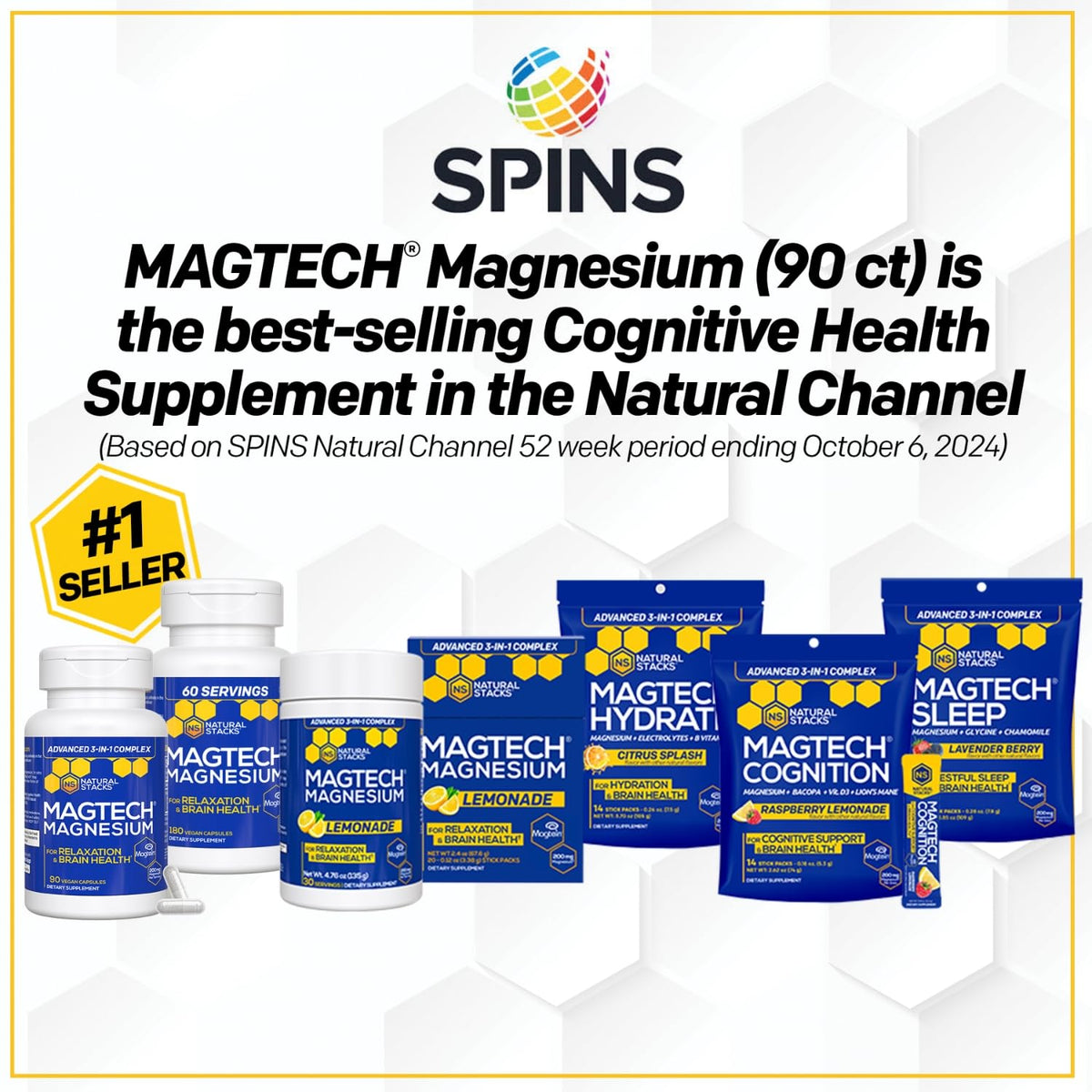 NATURAL STACKS Dopamine Brain Food + Magtech Magnesium Bundle - Chelated Magnesium Complex - Supports Brain Health & Mental Drive* - 150 Total Capsules - Maple Wellness Supplements