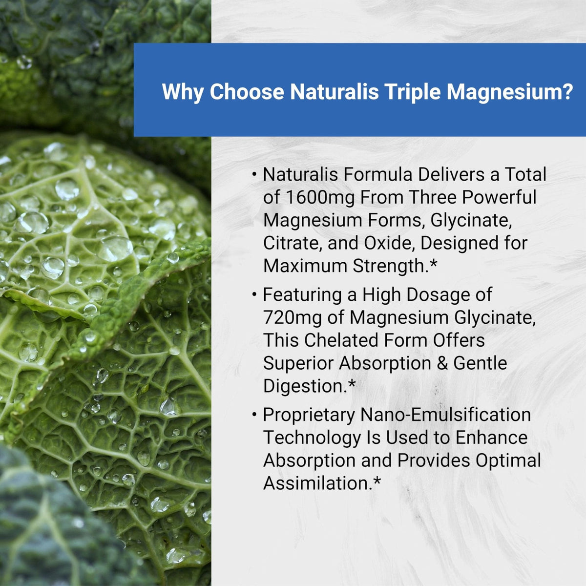 Naturalis Vegan Triple Magnesium Complex | Chelated Glycinate, Citrate & Oxide 1600mg Delivers 250mg Elemental Magnesium | Easily Absorbed for Stress, Muscle, Heart, Bone Support* | 60 Softgels - Maple Wellness Supplements
