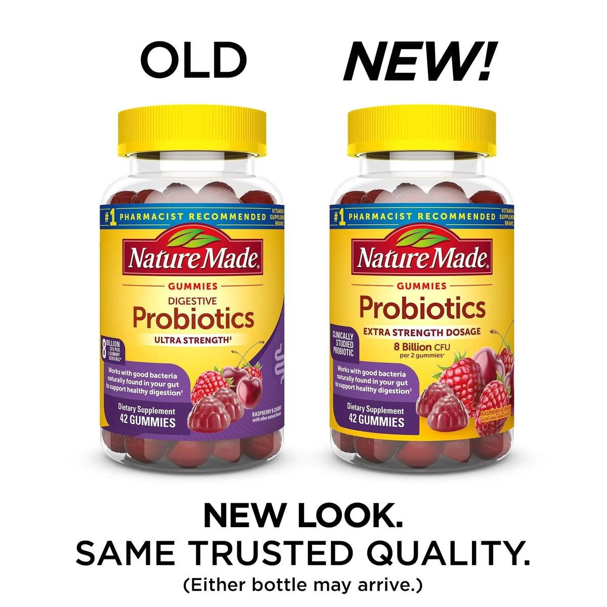 Nature Made Probiotics Extra Strength Dosage, Probiotics for Women and Men 8 Billion CFU per 2 Gummies, 42 Probiotic Gummies, 21 Day Supply - Maple Wellness Supplements